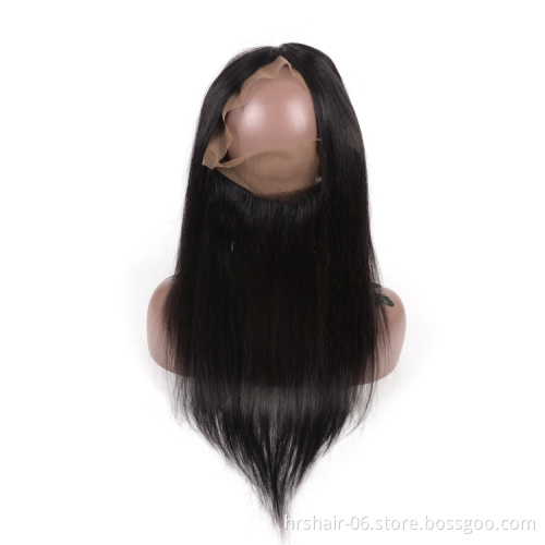 Wholesale 360 lace frontal closure Virgin Brazilian Human Hair 22 x 4  human hair crochet frontal closure